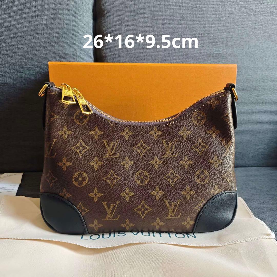 モノグラムキャンバスのブラウンショルダーバッグ、ゴールドファスナー付き。 LOUIS VUITTON（ルイ・ヴィトン） プティット・サックプラ ショルダー