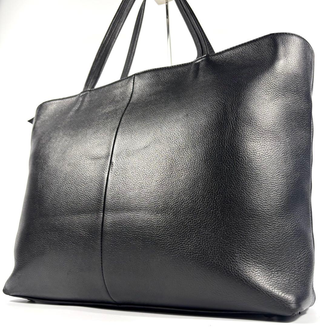 ✨美品✨ユナイテッドアローズ トートバッグ シボ 本革 黒 A4可 大容量