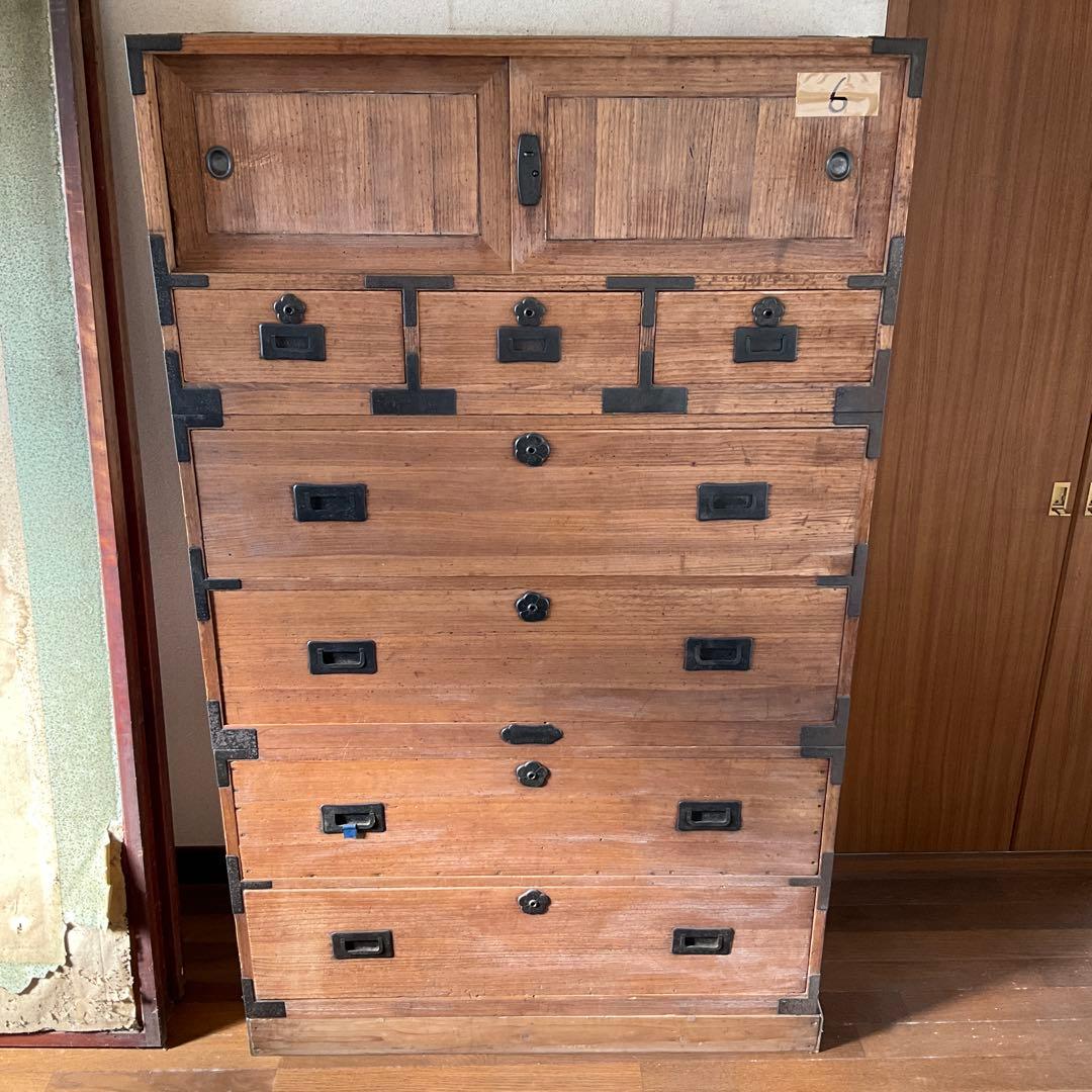 昭和家具　伝統的な和風木製タンス 6引き出し　⑥ mkur-65ch-6.jpg