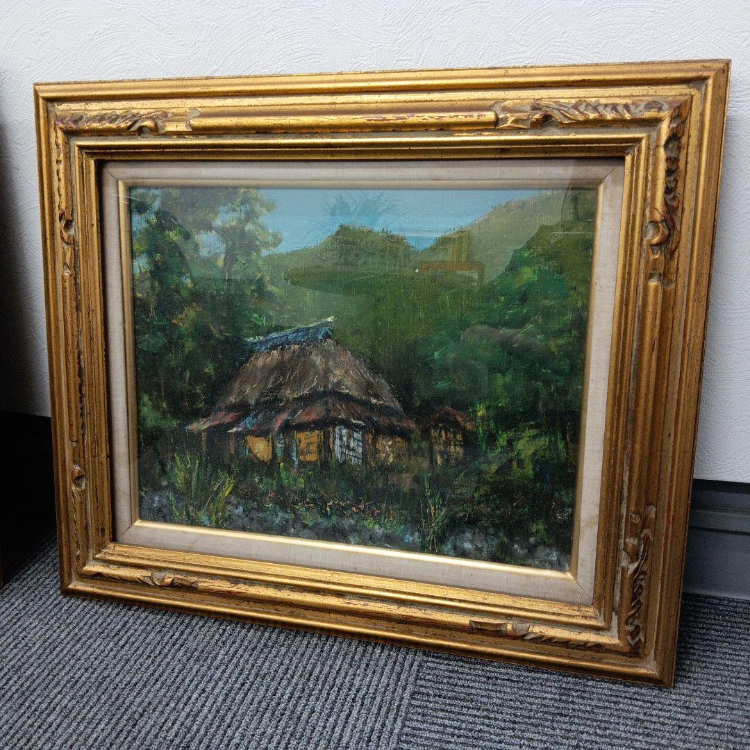 茅葺屋根の家屋 油絵 アンティーク ヴィンテージ 茅葺屋根の家屋 油絵 アンティーク ヴィンテージ - メルカリ