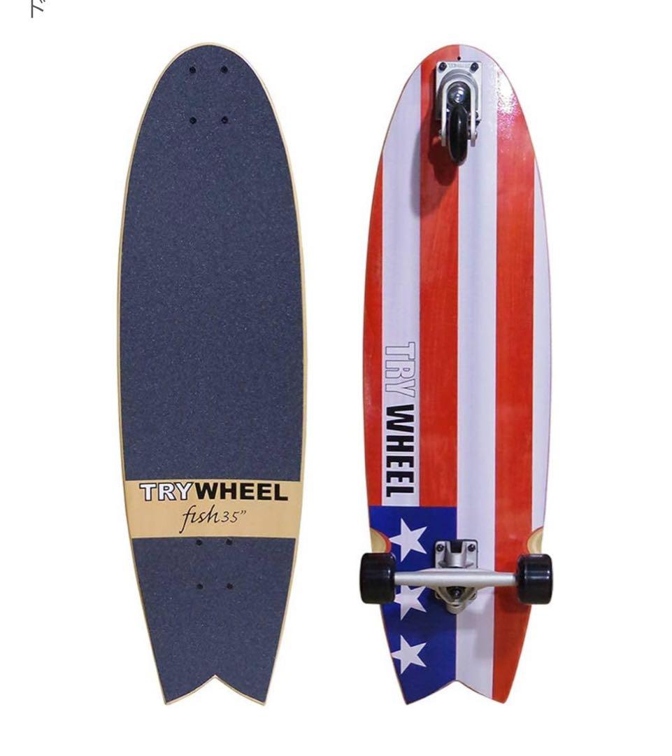 美品✨ TRYWHEEL FISH 35\" トライウィール 3輪スケートボード Amazon | TRY WHEEL(トライウィール) TRYWHEEL FISH 35 AMERICA