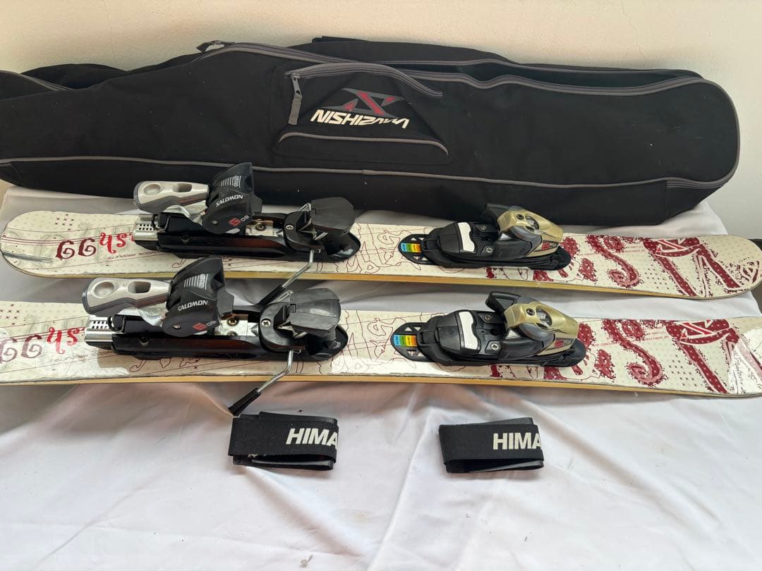NISHIZAWA SMASH 99 SALOMOMショートスキー 99cm]SWALLOW OREO 99 カラー:BLK+XPRESS 10 GW ワンタッチ調整