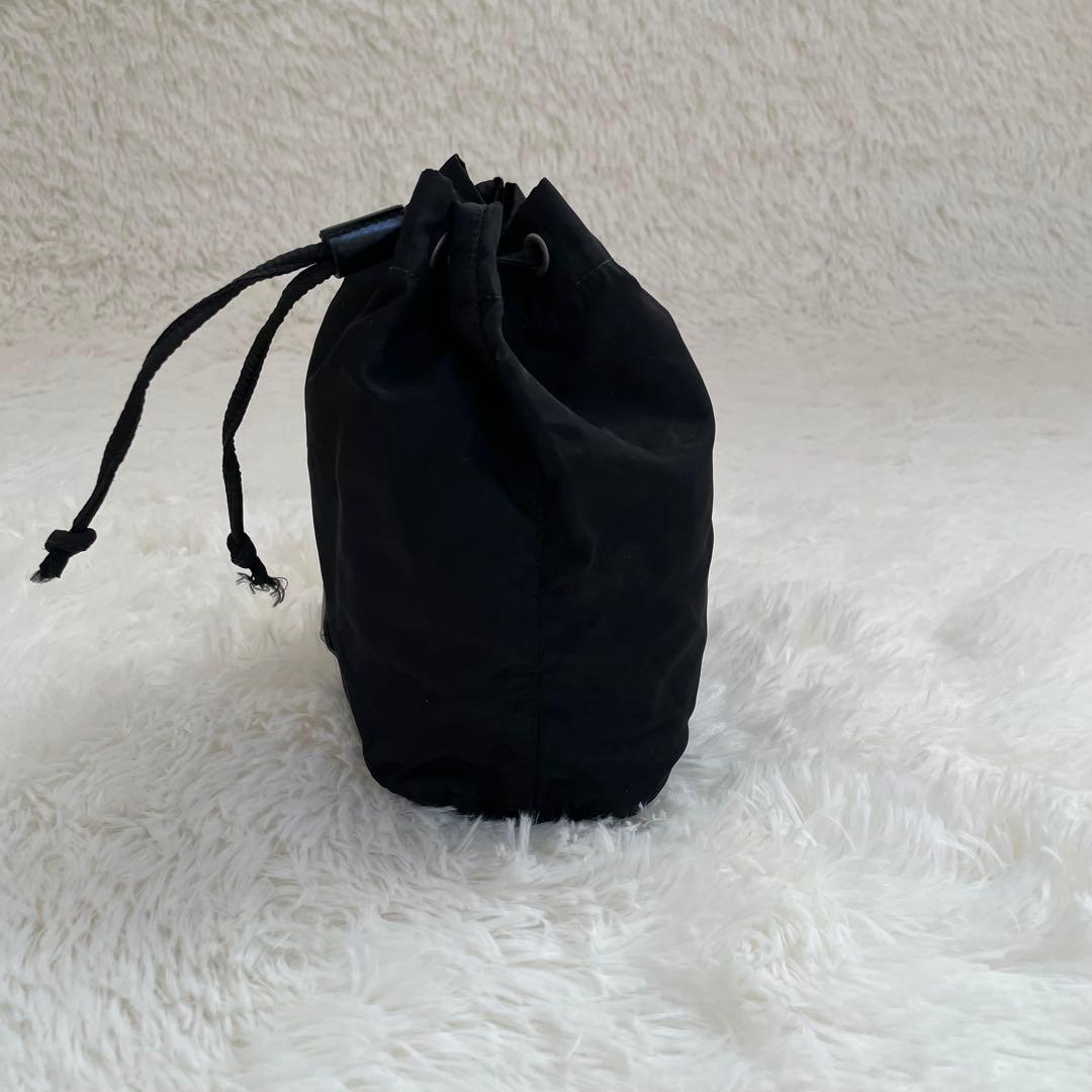 美品】PRADA プラダ アクセサリーポーチ ブラック ナイロン 巾着