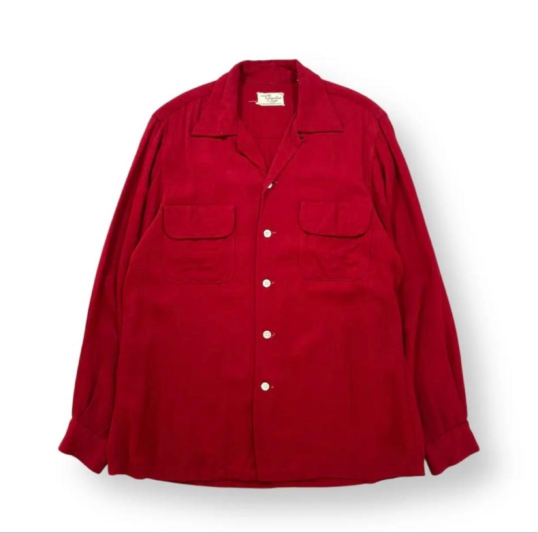 50s レーヨンシャツ レーヨンギャバシャツ 50s' レーヨンギャバシャツ ギャバジンシャツ ヴィンテージシャツ