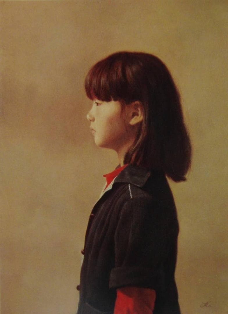 森本 草介　「青い上衣」、厳選、希少画集・額装画、人気作品、新品高級額 額装付 森本草介、【19-初夏】、希少な額装用画集画、新品高級額 額装付、状態