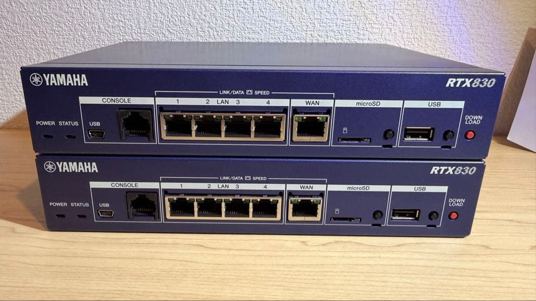 YAMAHA RTX830 ギガアクセス VPN ルーター 動作品2台 YAMAHA（ヤマハ） 【在庫2台のみ】ヤマハ ギガアクセスVPNルーター