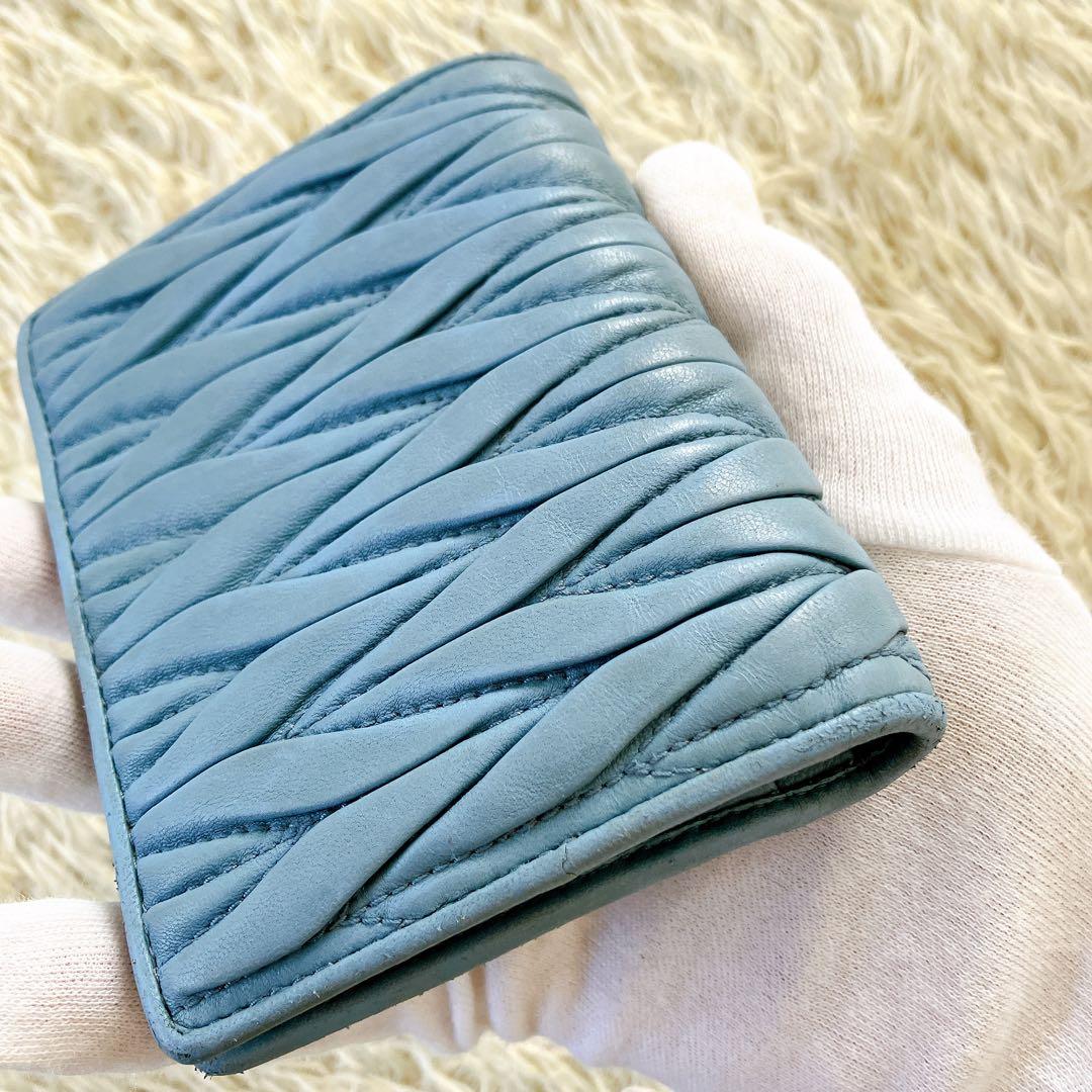 箱付✨ミュウミュウ 二つ折り財布 ビジュークリスタル マテラッセ
