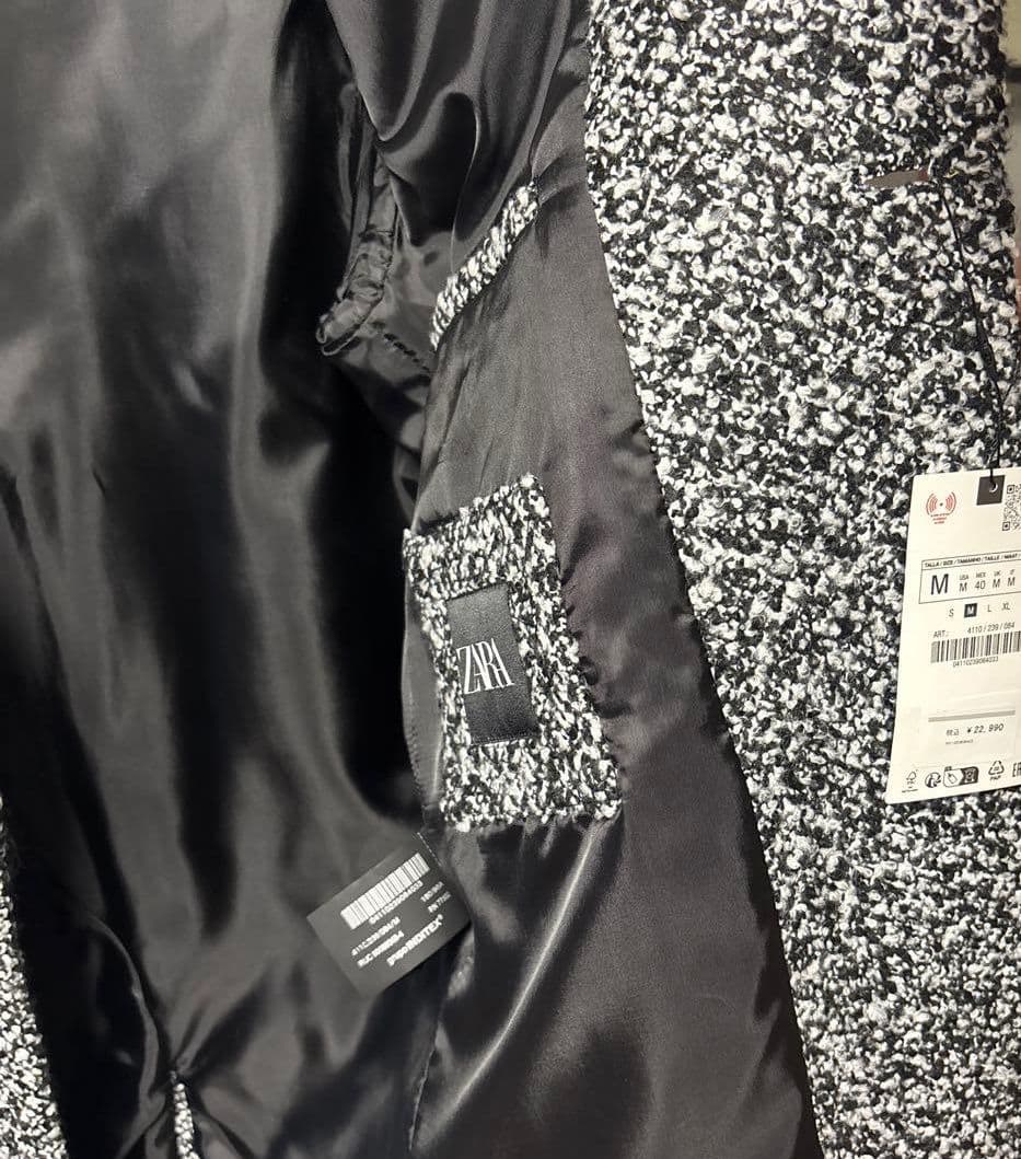 ザラZARA ブークレ テクスチャーコート オーバーサイズ - メルカリ