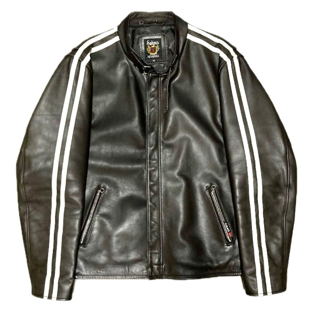 Schott ショット シープスキン シングルライダース ジャケット 2XL 黒 Schott N.Y.C（ショット） Schott シープスキン 70's シングル