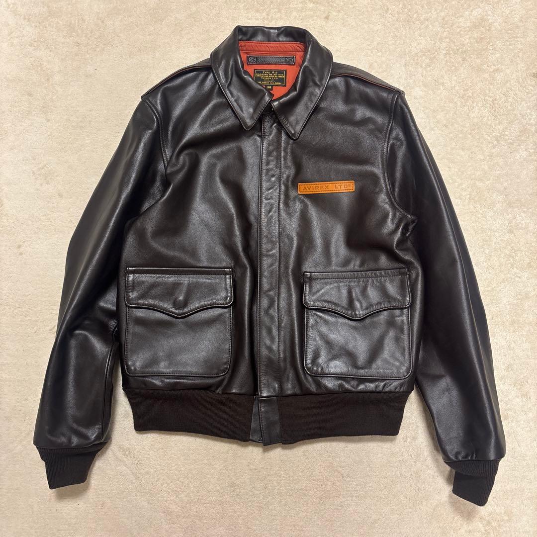 美品 AVIREX レザージャケット フライトジャケット A-2 ホースレザー AVIREX（アヴィレックス） アビレックス A-2 レザージャケット HORSE