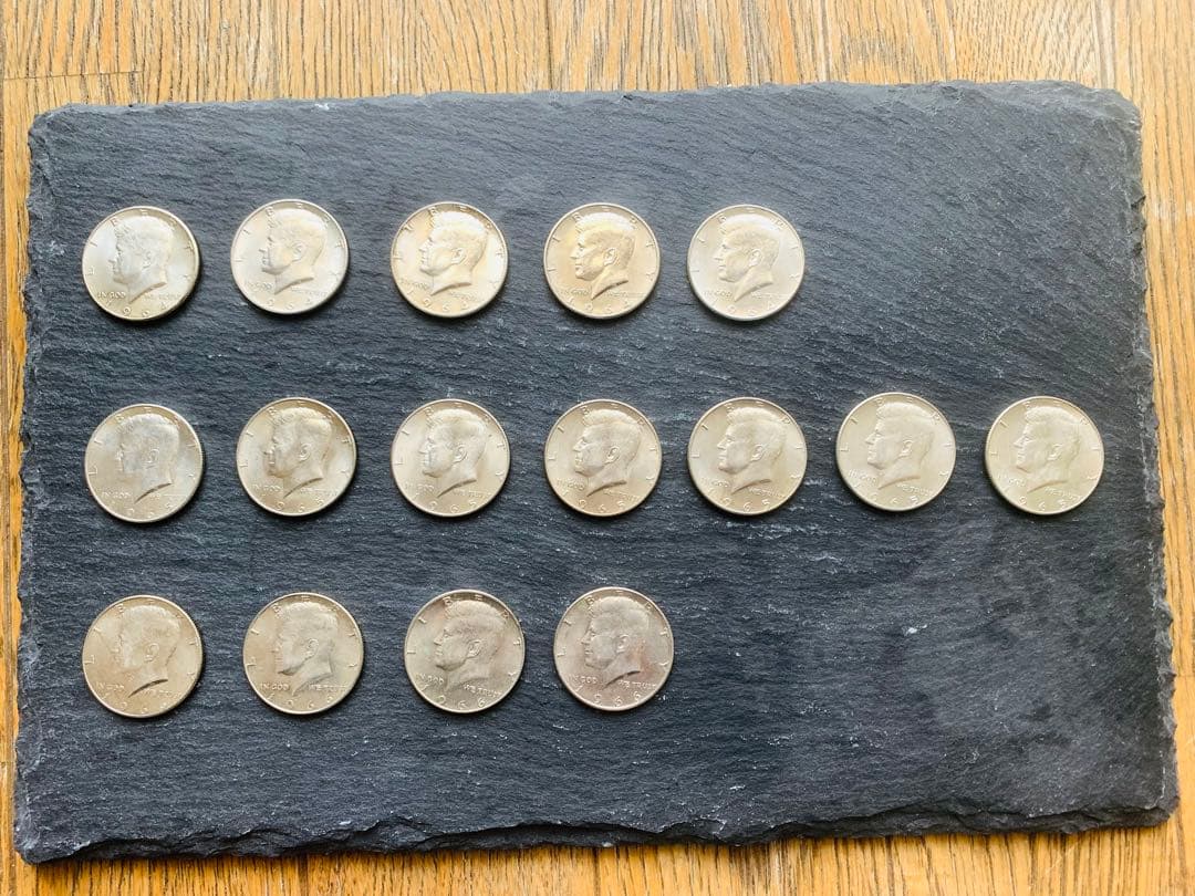1964年 アメリカ ケネディ 1/2ドル銀貨 ハーフドル　他15枚セット アメリカ ケネディハーフドル銀貨 Half dollar Kennedy 1964 Silver
