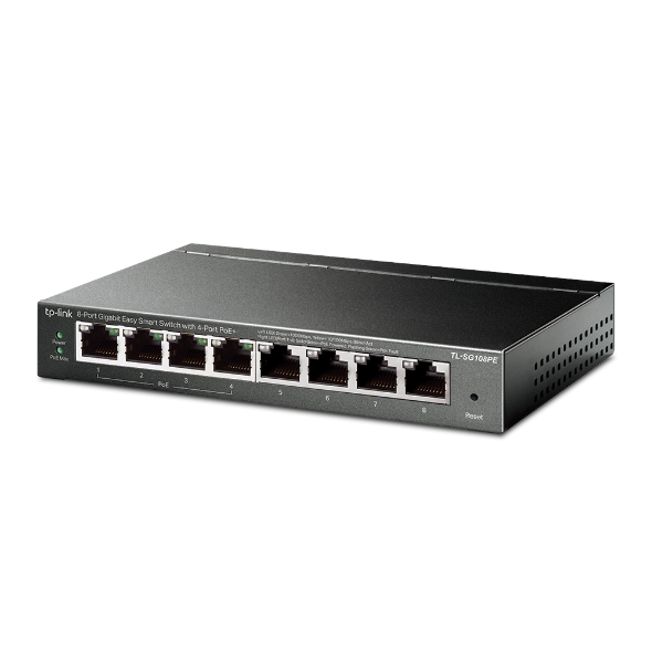 TL-SG108PE | 8-Port Gigabit Easy Smart Switch with 4-Port PoE+