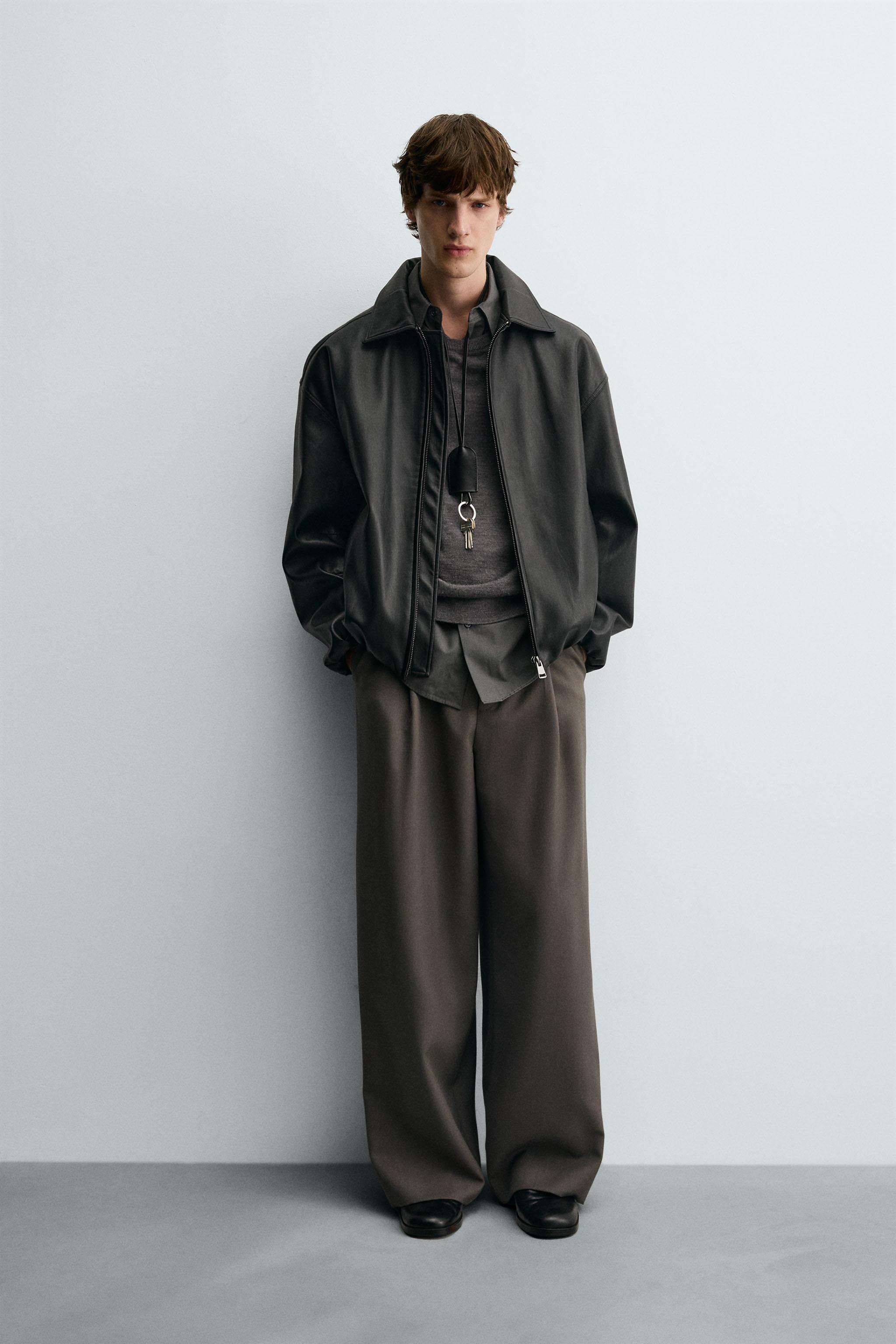 フェイクレザーボンバージャケット - ブラック | ZARA Japan / 日本