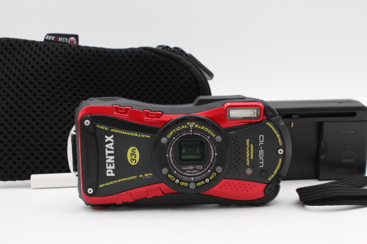 並品】PENTAX ペンタックス 防水デジタルカメラ PENTAX WG-10 レッド